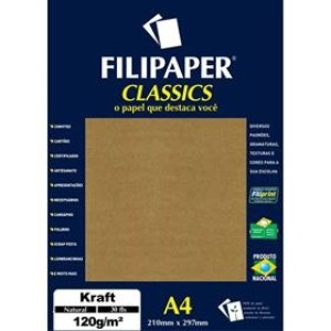 BLOCO PAPEL KRAFT (FOLHA) NATURAL A4 120G. 30FL FILIPERSON