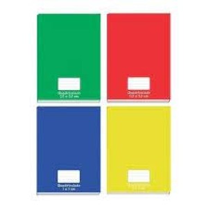 CADERNO QUADRICULADO BROCHURA 1/4 96 FOLHAS CAPA DURA