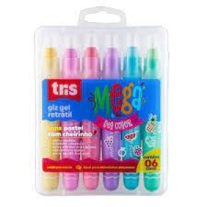 GIZ DE CERA GIZAO TRIS RETRÁTIL GEL 6 TONS PASTEL - SUMMIT