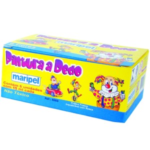 TINTA PINTURA A DEDO 15ML (6 CORES) MARIPEL