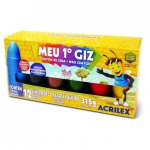 GIZ DE CERA MEU PRIMEIRO GIZ COM 12 CORES - ACRILEX